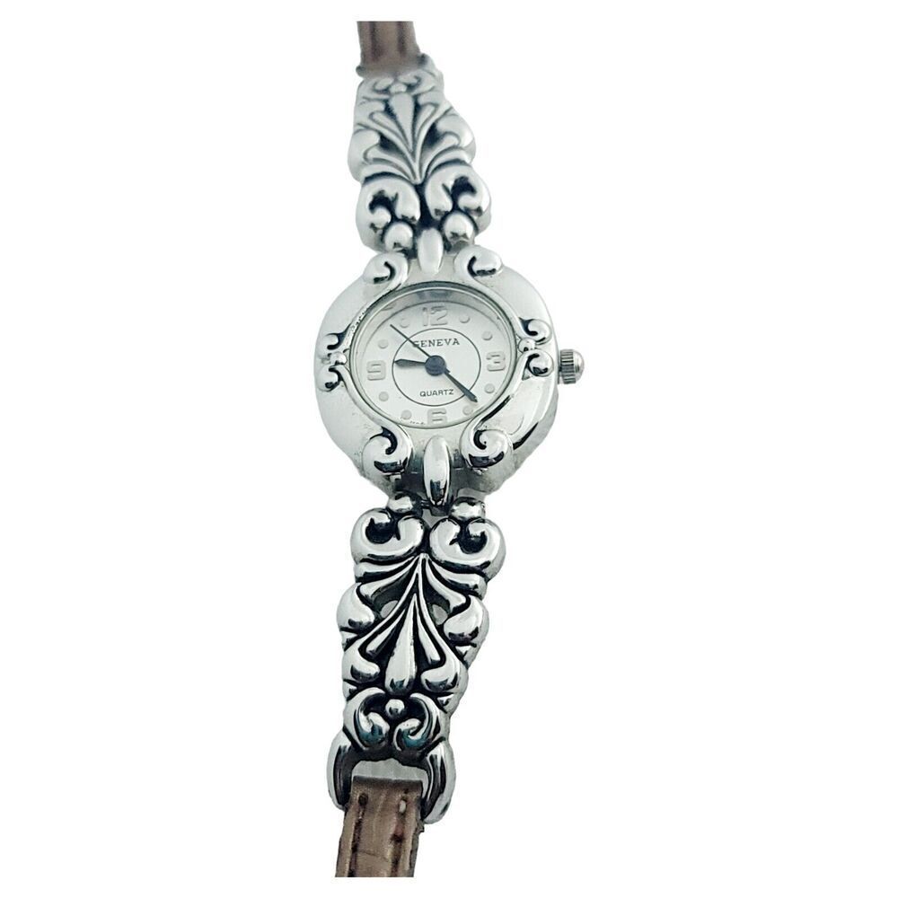 Vintage‎ Geneva Women's Brown Buckle Band Analog Watch